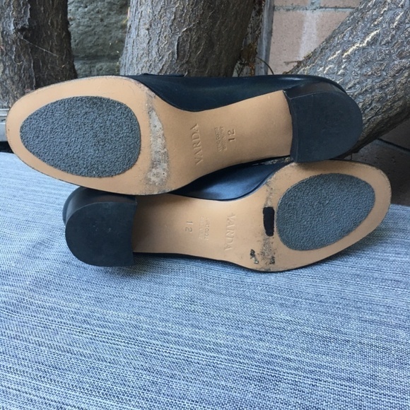 VARDA Heeled Leather Loafers Blue Size 12 - Picture 6 of 7